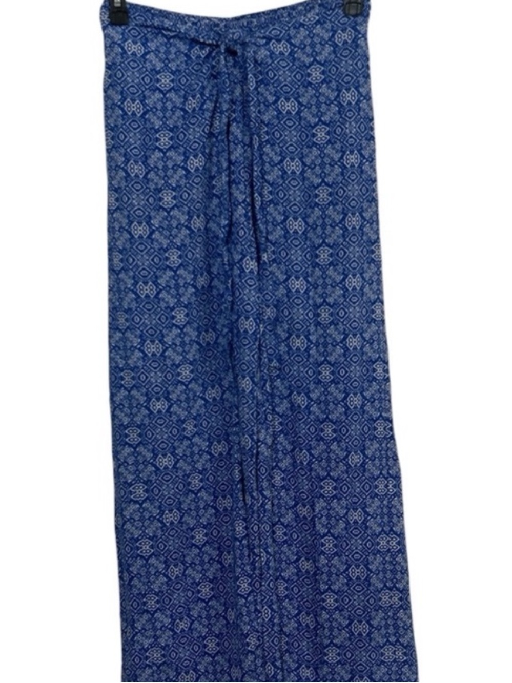 J. McLaughlin Blue White Geometric Medallion Wrap Palazzo Pants Size Large